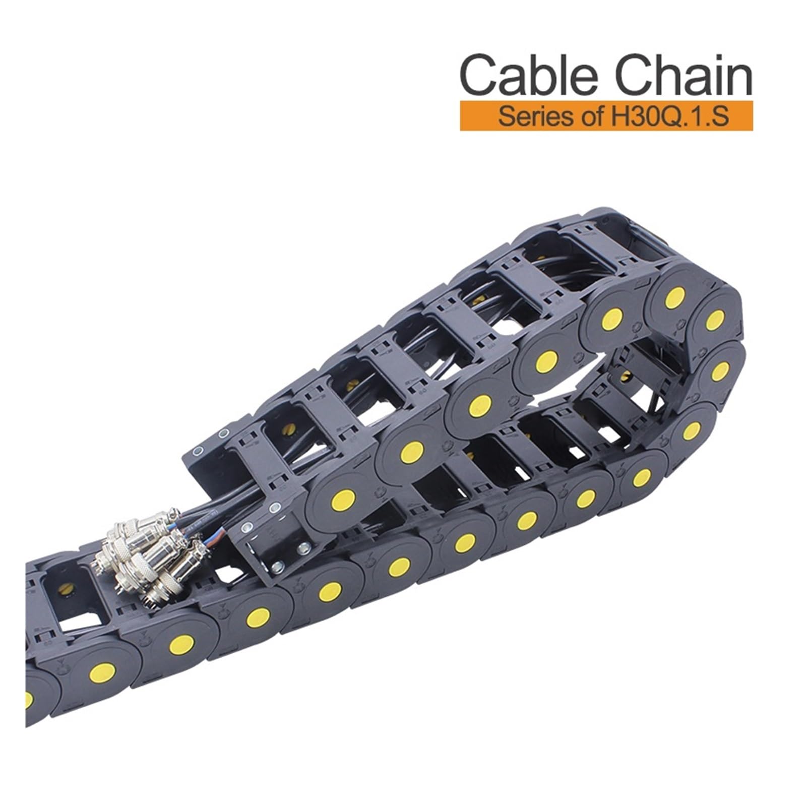 Cadena portacables Cadena portacables de 1 metro. Serie H30Q.1.S, tipo puente abierto en ambos lados.(90mm,30x25mm-FJT)