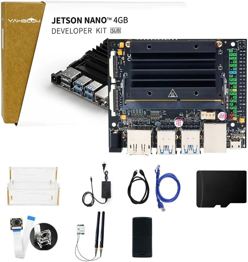 Jetson NANO 4GB B01 Developer Kit (SUB) with Official Jetson Module Artificial Intelligence Programming Robotic CE ROHS (Wifi Kit)