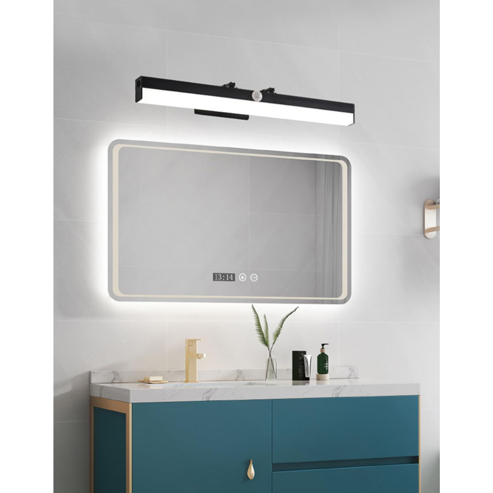 Lámpara Lámparas de tocador para baño con sensor de movimiento sobre espejo Luz de espejo de tocador retráctil con interruptor Apliques de baño LED Lámpara de tocador de luz blanca Maquillaje