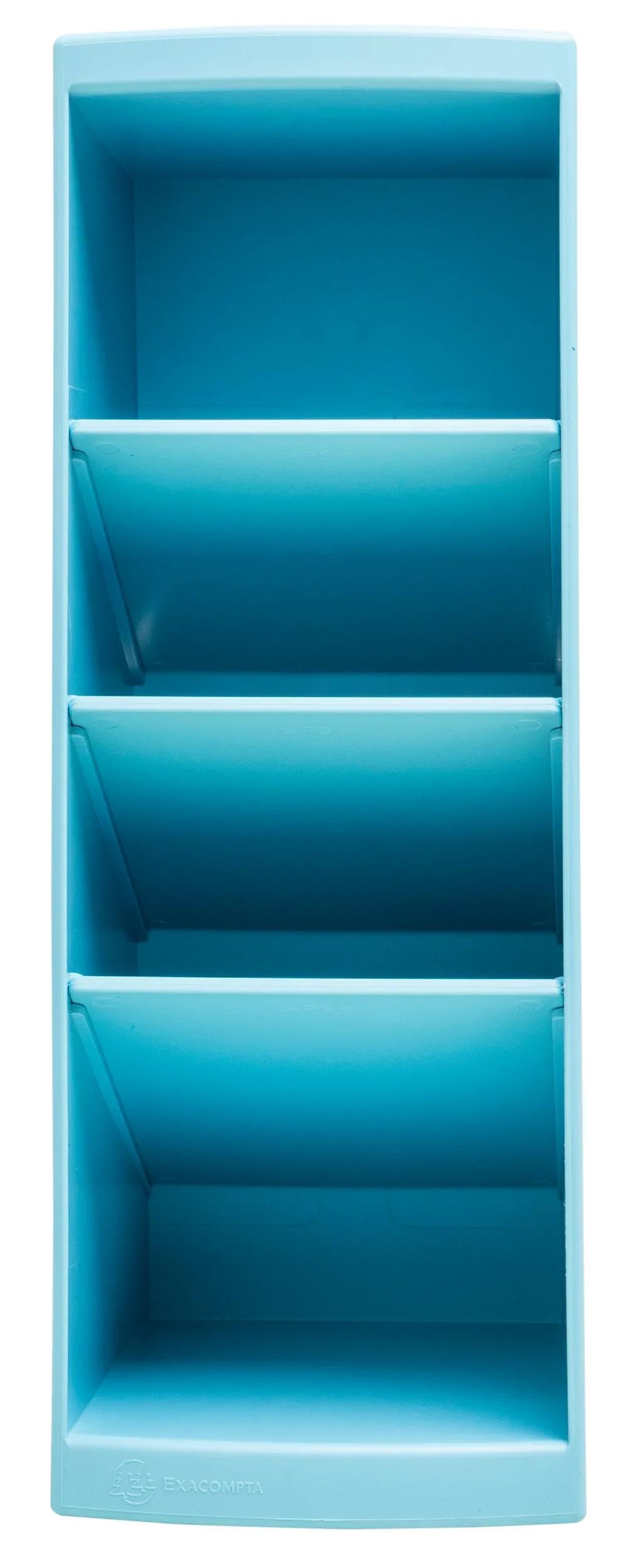 EXACOMPTA - Ref 68106D - Box of 4 SKANDI storage towers, 4 compartments, desk organizers for storing pens, brushes, small utensils - Dimensions 11 x 8.5 x 23 cm - Assorted