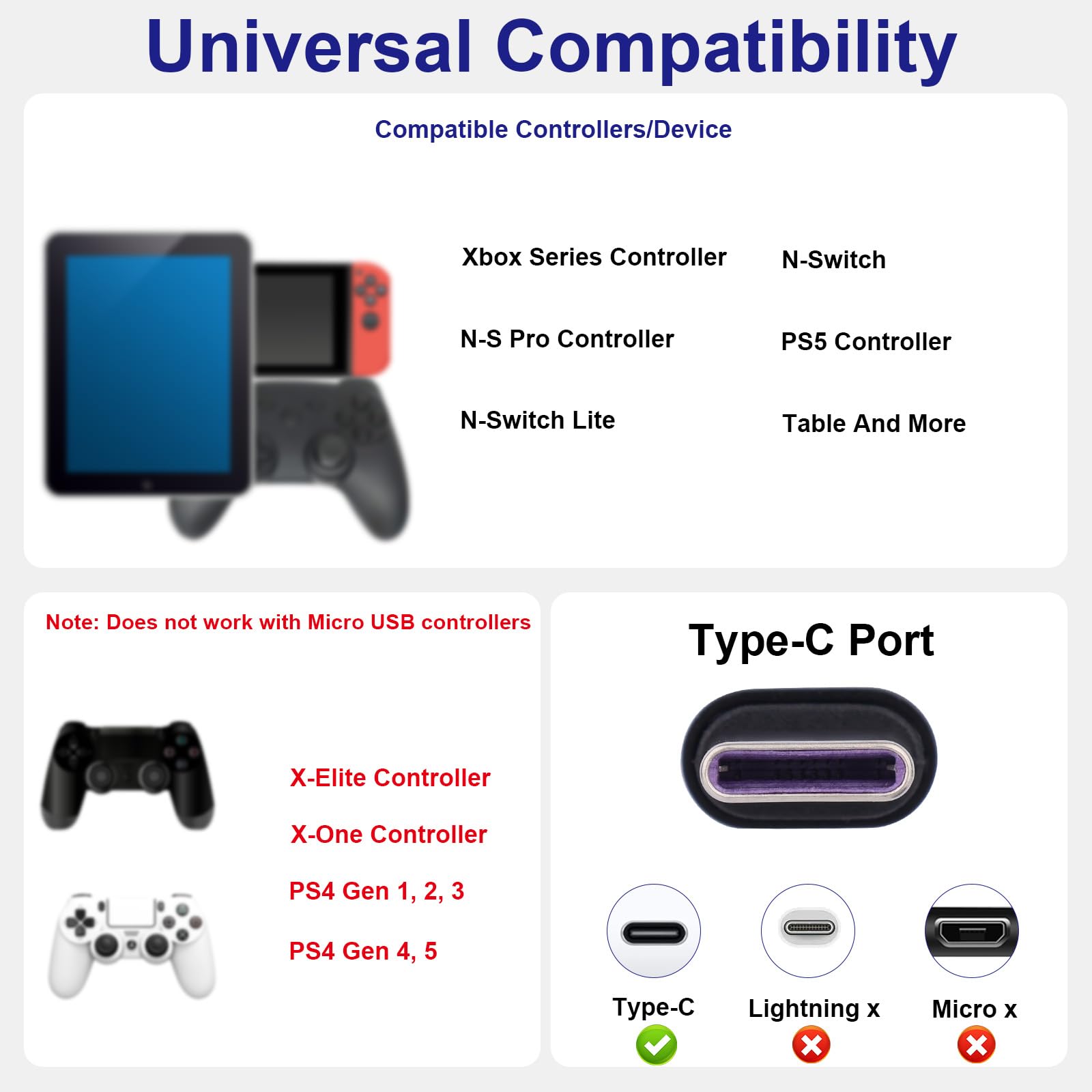 2 Piezas Cables Carga para Xbox Series, 3m Cable de Carga USB Tipo C Negro de Repuesto para Xbox Series X/S PS5/PS5 Pro Controller Elite 2 Switch Pro Controller