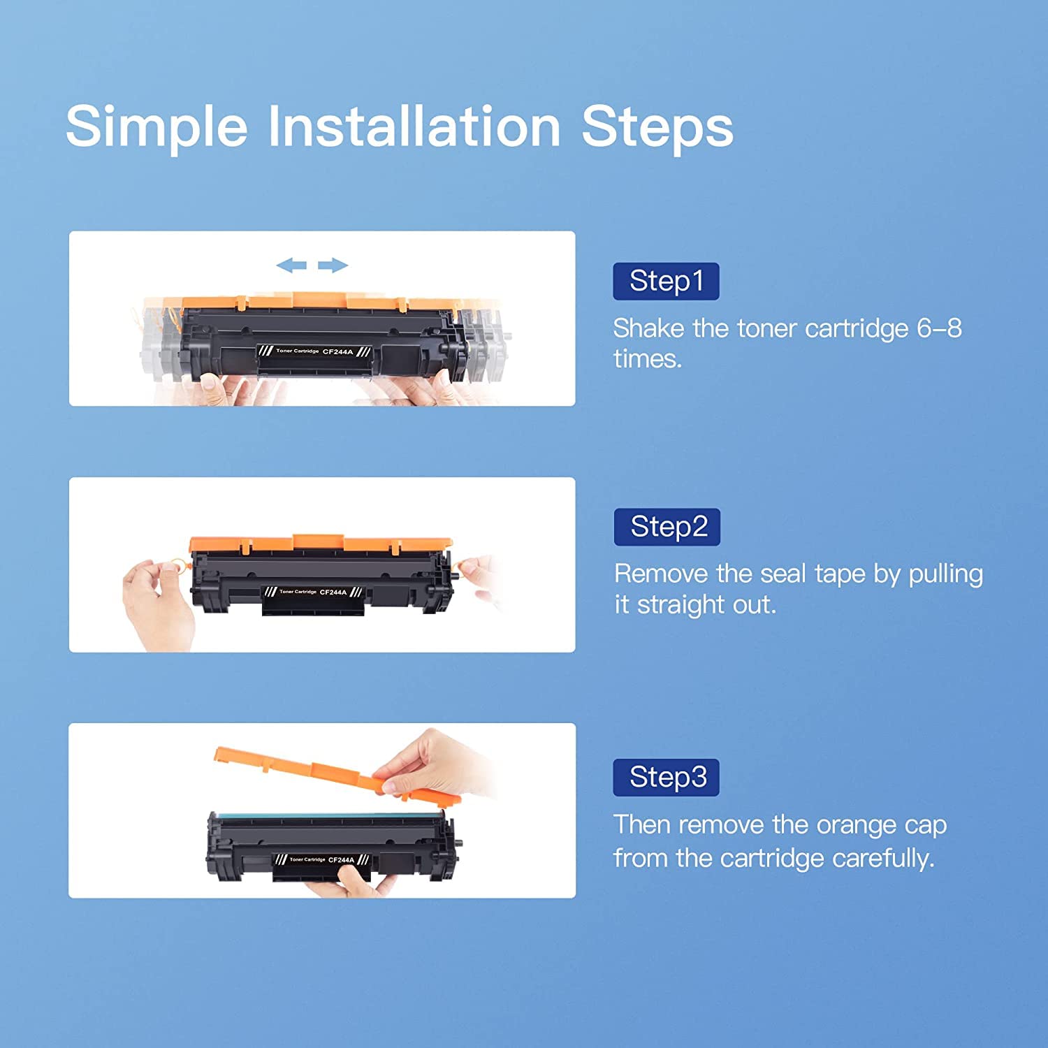GPC Image CF244A 44A Black Toner Cartridges Compatible with HP 44A CF244A for Laserjet Pro M15w M15a MFP M28w M28a M16w M16a M29w M29a M29 Printer (2 Black)