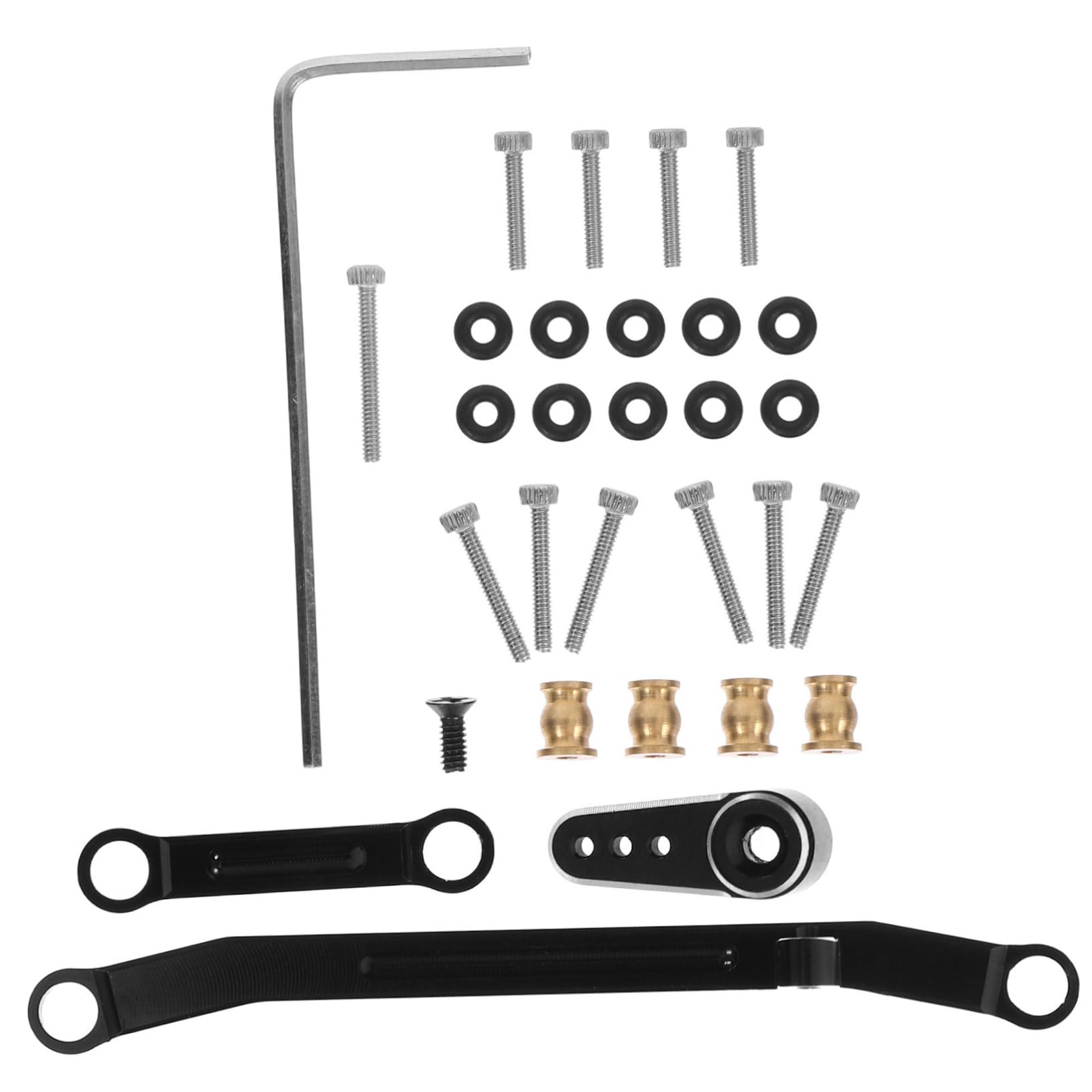 ibasenice 1/12 Car Steering Rod Kit Metal Steering Rod Upgrade Set for Car Toy Accessory