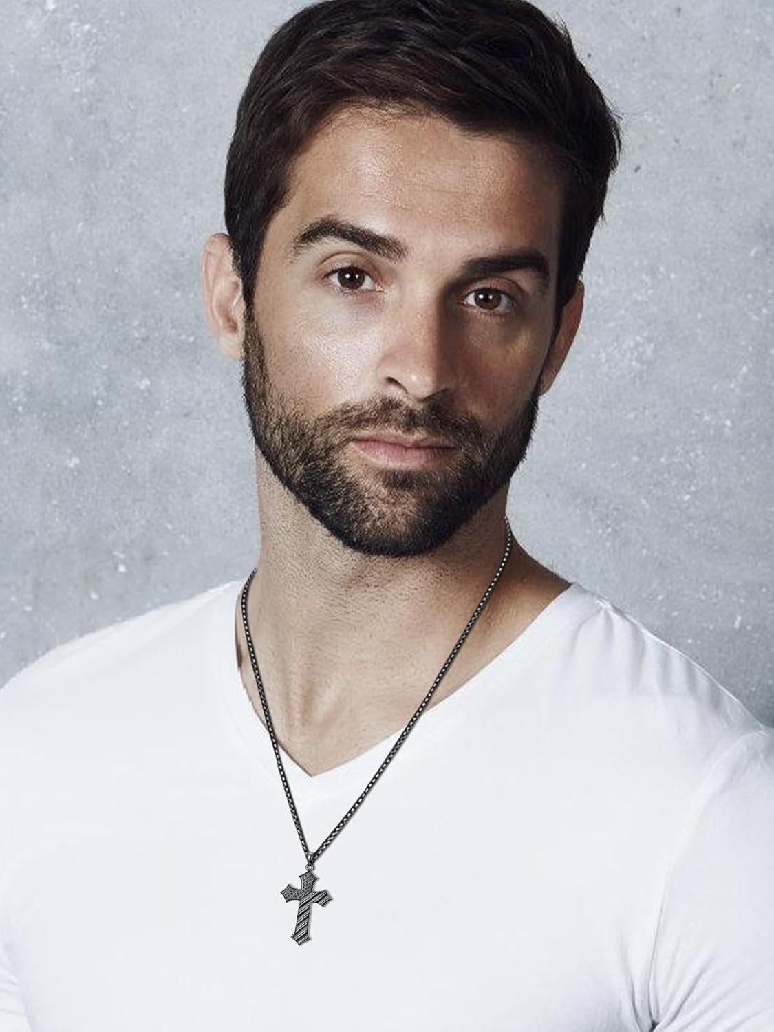 American Flag Cross Necklace for Men 925 Sterling Silver Patriotic Necklace Bible Verse USA Flag Cross Jewelry Gifts for Men - Image 4