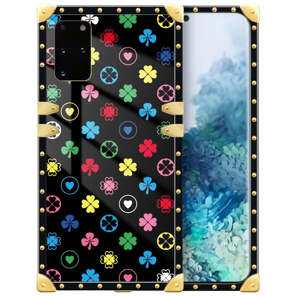 Yuning419Case Compatible with Samsung Galaxy S20 Plus,Love Four-Leaf Clover S20 Plus Case for Girls Womens,Soft TPU Shockproof Hard PC Back for Samsung Galaxy S20 Plus 6.7 inch
