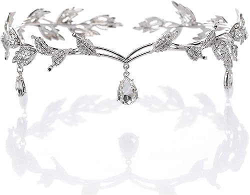 Remedios tiara nupcial colorida con brillantes de cristal austríaco. Ideal para concursante de belleza. Adultoniña., Adulto, Plateado