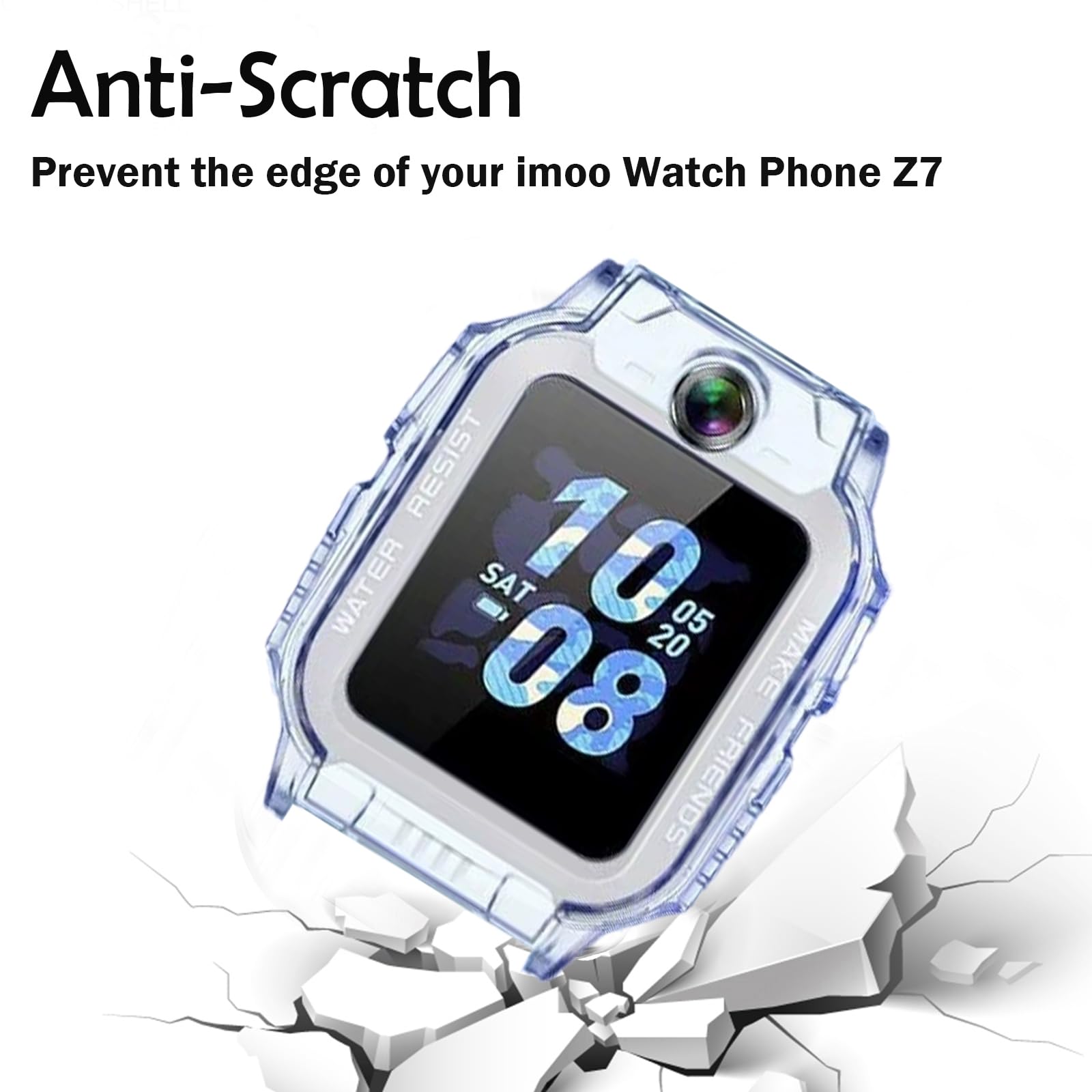 2 sztuki etui do imoo Watch Phone Z7, silikonowe, odporne na wstrząsy, elastyczne etui, ultracienkie przenośne etui ochronne do imoo Z7, niebieskie i przezroczyste
