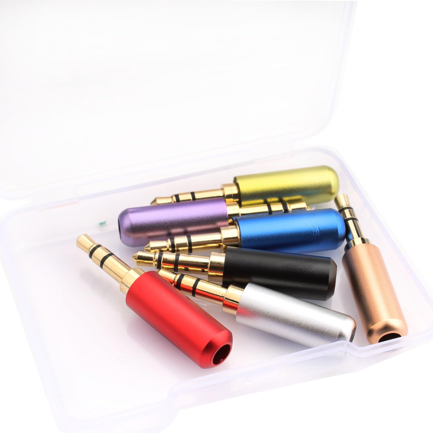 RUNCCI-YUN 7 szt. wtyczek stereo 3,5 mm, gniazdo audio 1/8" typu lutowane 3,5 mm złącze DIY 3,5 mm gniazdo słuchawkowe zamienne gniazdo audio 3,5 metalowa naprawa TRS 3-biegunowa wtyczka męska stereo
