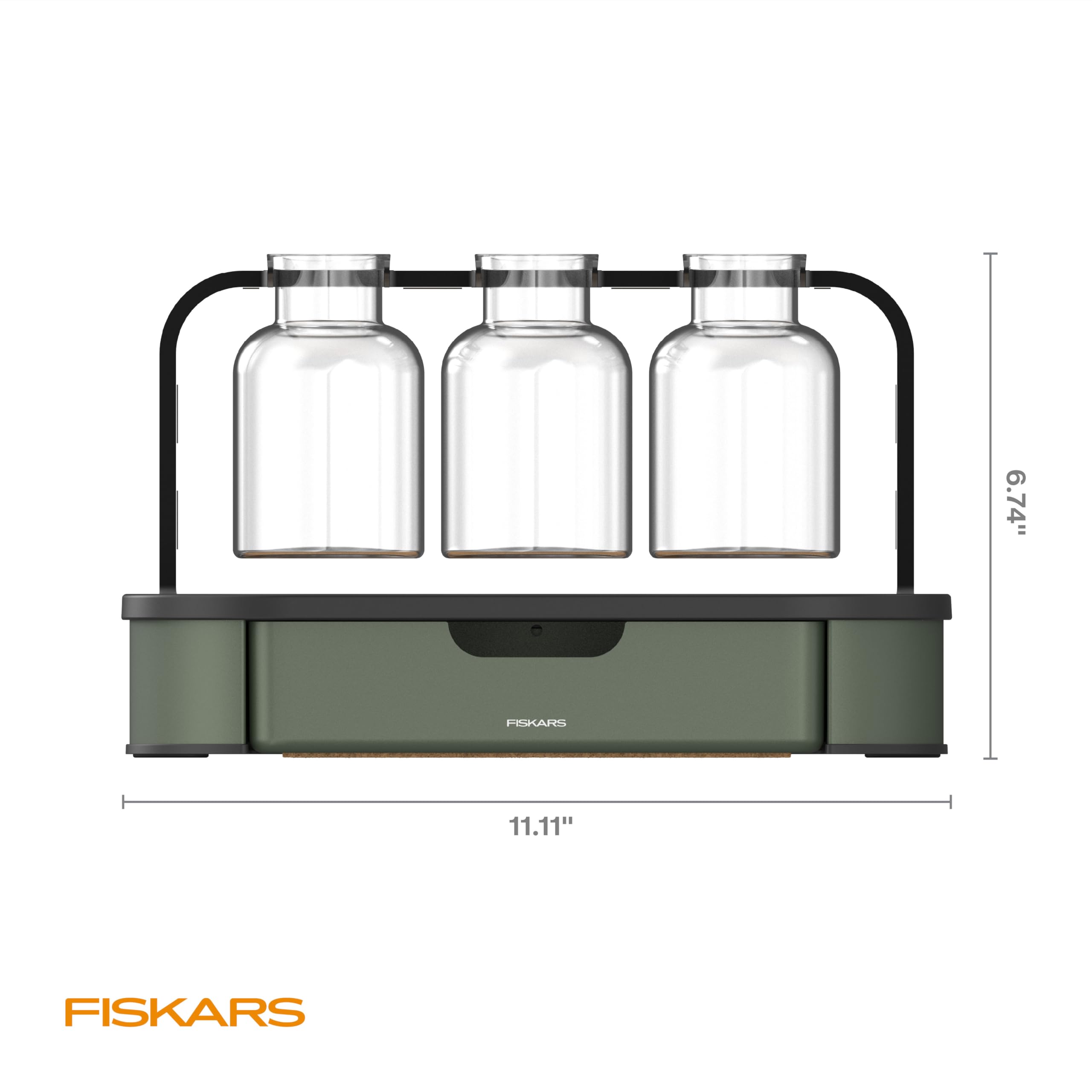 Fiskars Station de Propagation de Plantes - Support de Propagation en Verre Multi-cannelures avec Base en métal, idéal pour enraciner Plusieurs boutures de Plantes et décoration hydroponique