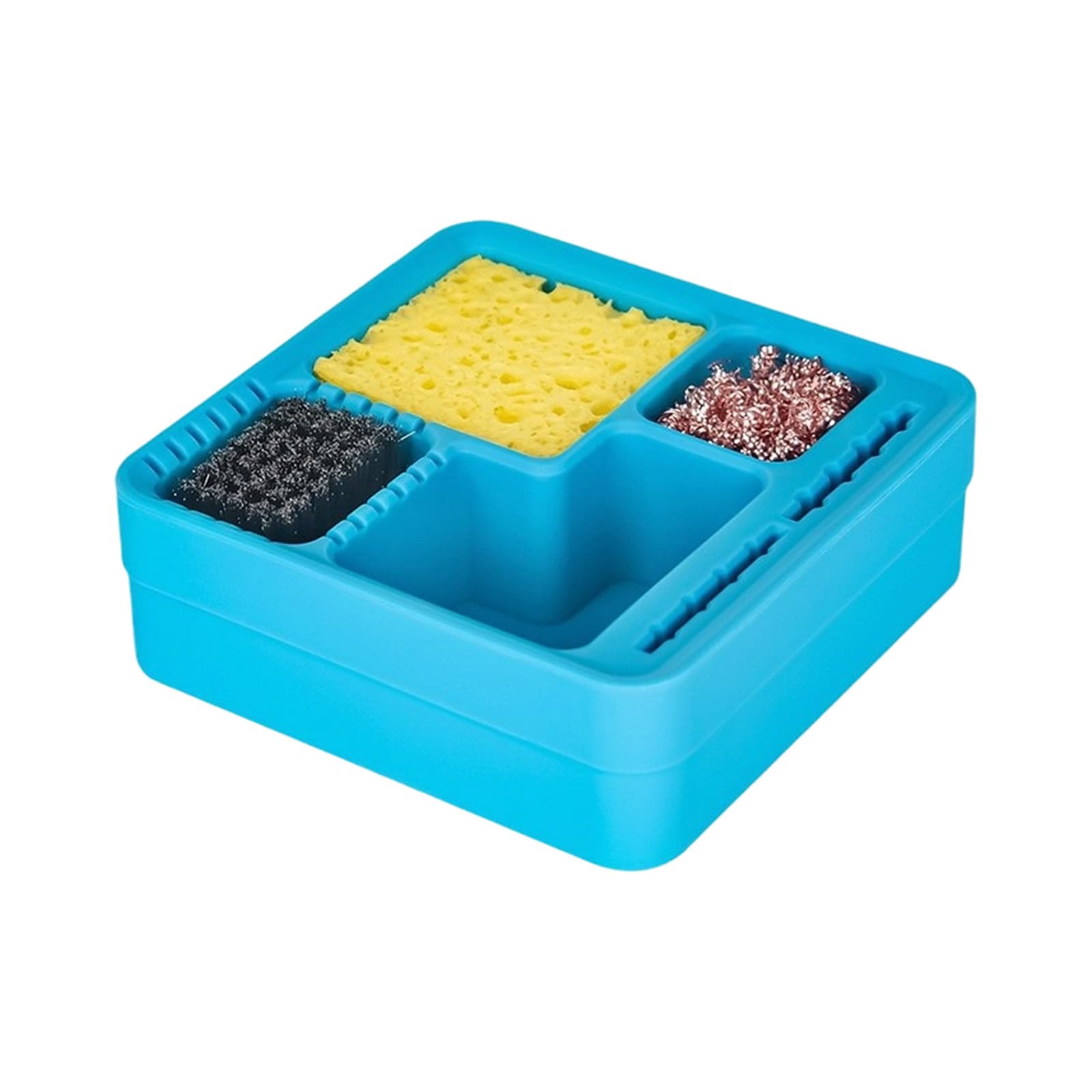 Kaeltsyn Blue Sturdy Silicone Solder Scrap Bin Multi Purpose Storage Box Flexible Parts Holder For Welding And Electronics Maintenance Non Stick Clearing Bin