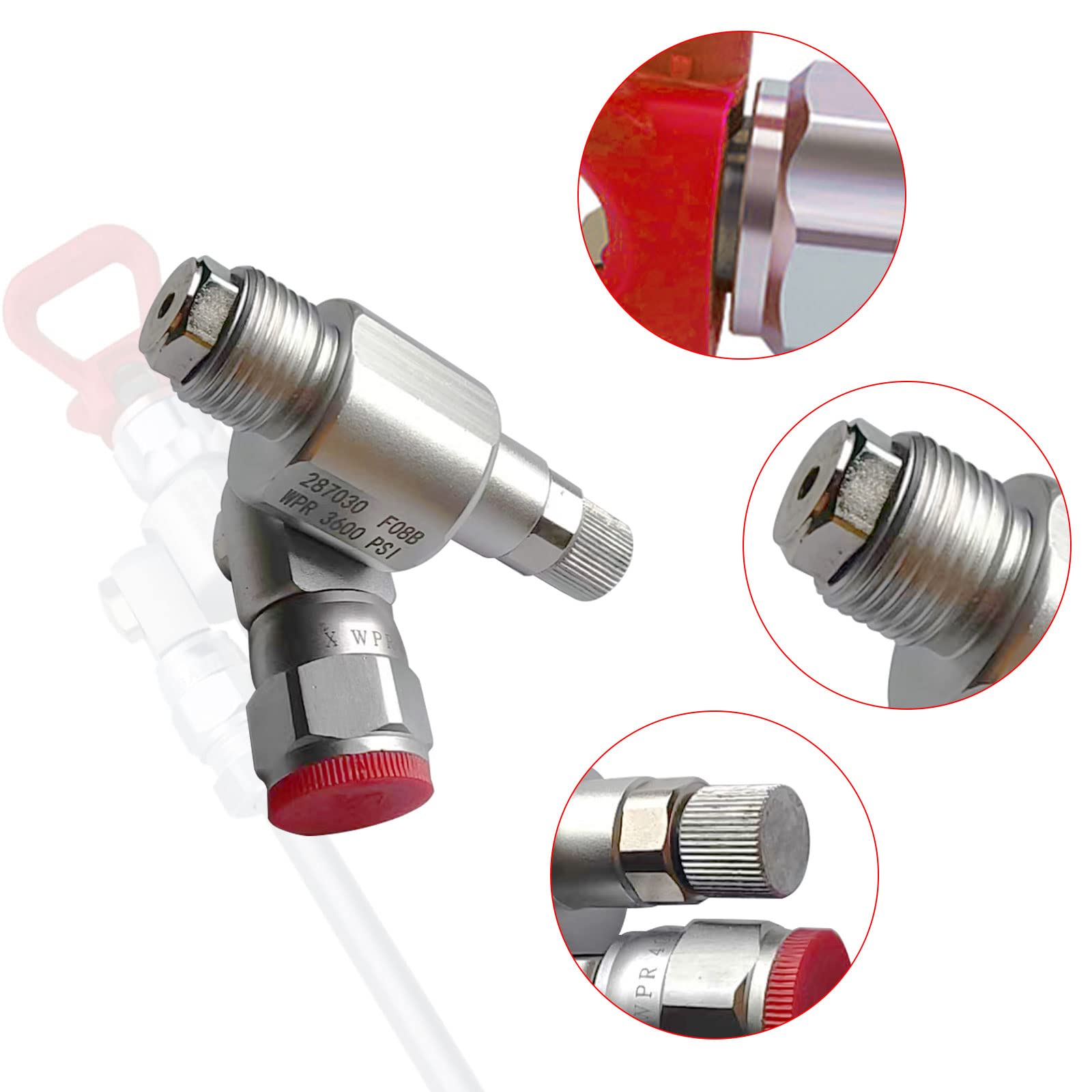 CleanShot 287030 Valvola di intercettazione con punta, giunto adattatore airless per spruzzatore airless, accessori per spruzzatore universale