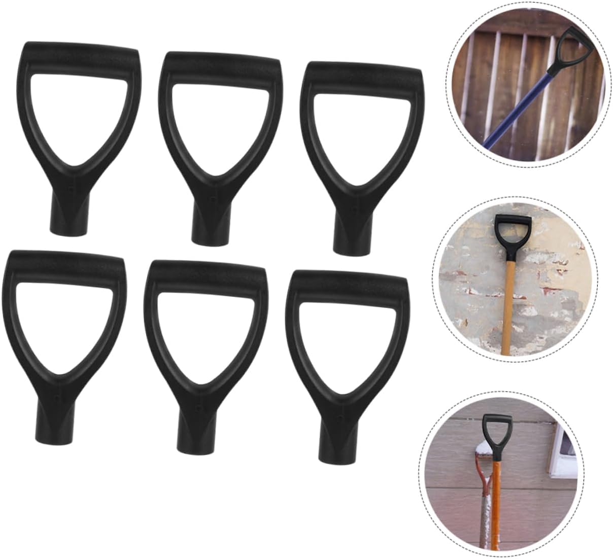 6pcs D-Shaped Plastic Snow Shovel Replacement Handles Ergonomic Design for Comfortable Grip Durable Material for Snow Removal and Gardening Tasks