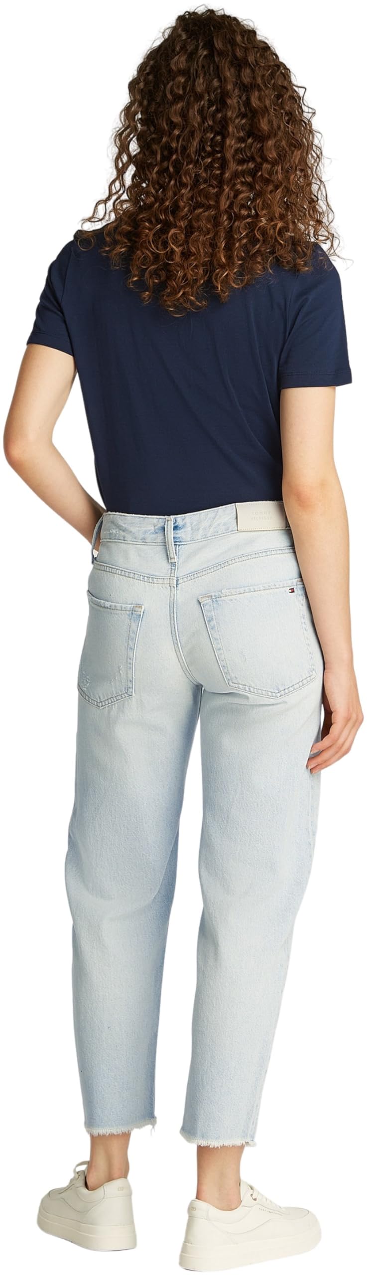 Tommy Hilfiger Women's Tapered Sky Mid Rise Jeans, White (Sky), 30W/25L
