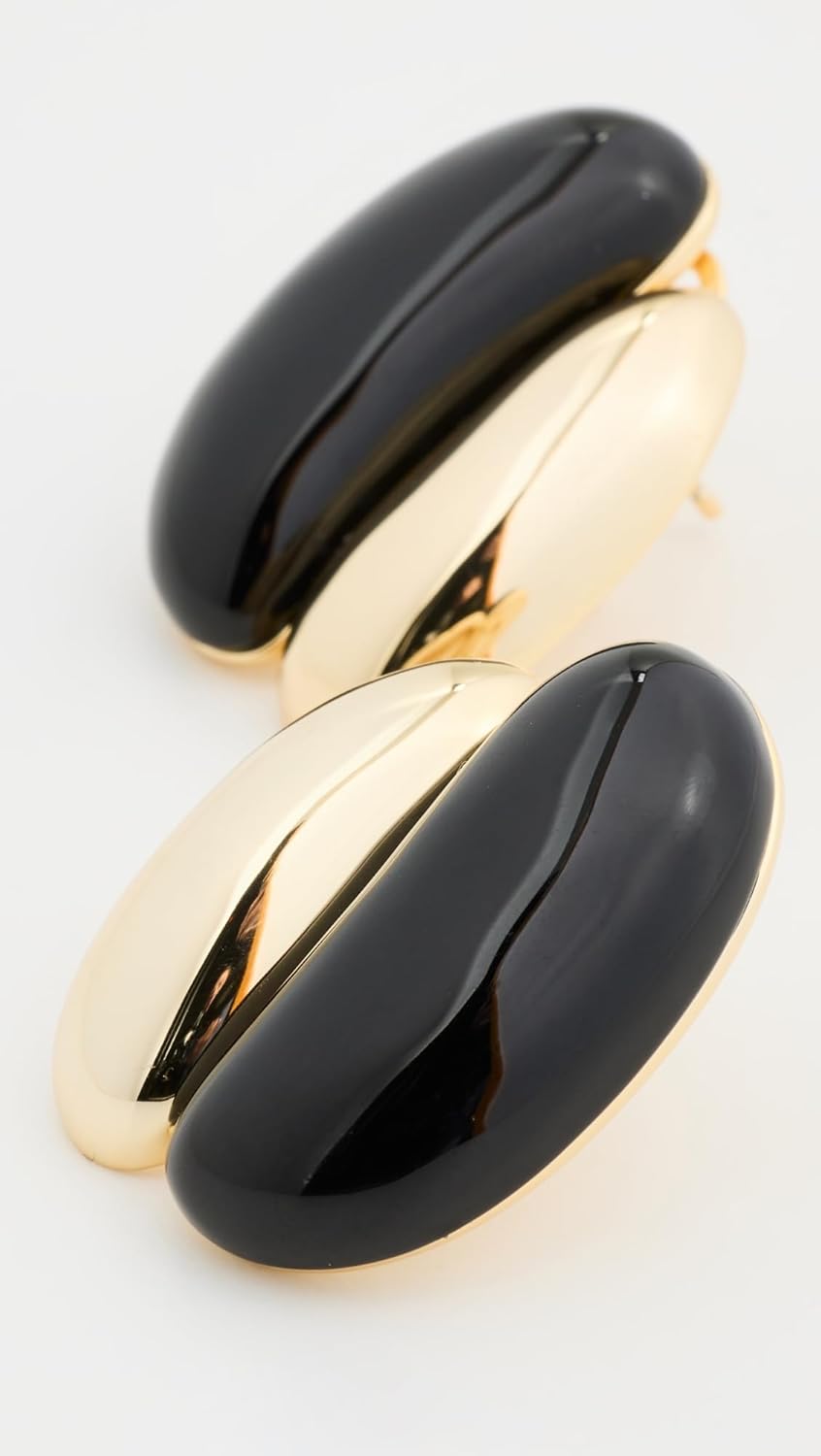 SHASHI Women's Una Earrings, Noir/Gold, One Size - Image 3