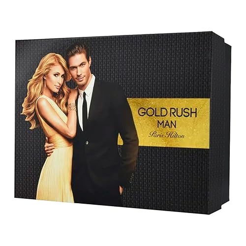 Miniatura 3 de Gold Paris Hilton Gold Rush Man Men 3.4oz EDT Spray, 0.5oz EDT Spray, 3.0oz Hair Body Wash, 2.75oz libre de alcohol, desodorante en barra de 4