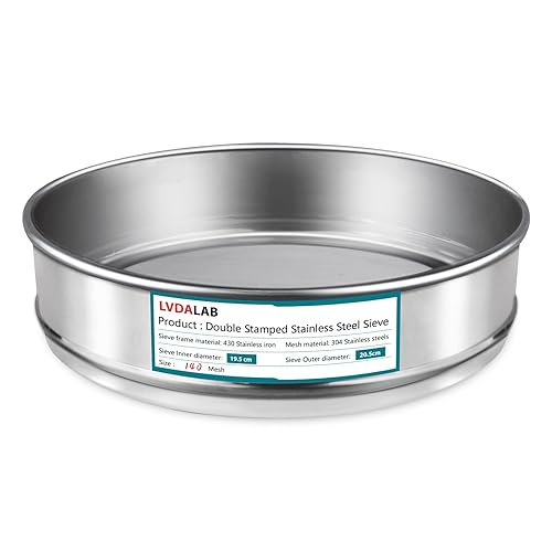 Miniatura 21 de Tamiz de Malla de Acero Inoxidable 304, Tamiz de Prueba de 10 Mallas (2mm) de Abertura, Diámetro de 7.9 Pulgadas (20cm) Tamices Económicos de