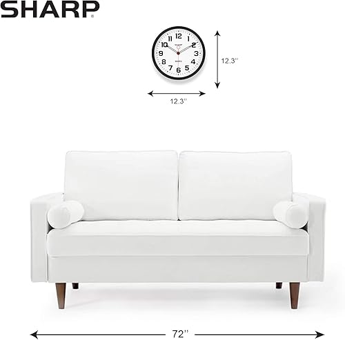 Miniatura 5 de SHARP Reloj de pared negro mate de 12 pulgadas, silencioso, sin tictac, moderno, elegante, de cuarzo, funciona con pilas, fácil de leer