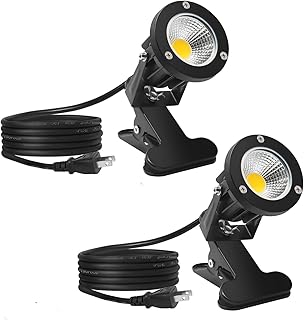 LED スポットライト プラグイン 屋外 屋内 ライト 7W 電球色 防水 景観ライト スポットライト 植物用 庭 ガーデン アクセント照明 アンビエントライト 2個パック