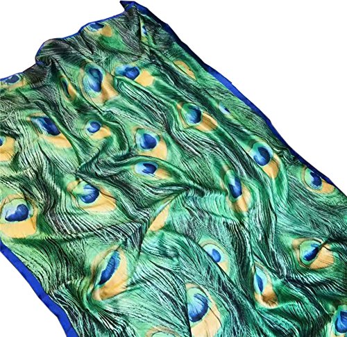 X&F Women's Fashion Peacock Feather Prints Long Scarf Summer Wrap Shawls3