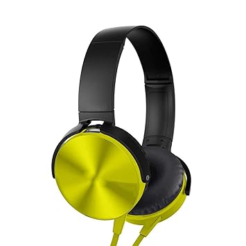 Raptech RT-PLAIN-XB450 Wired Over the Ear Headphone with Mic (Yellow)