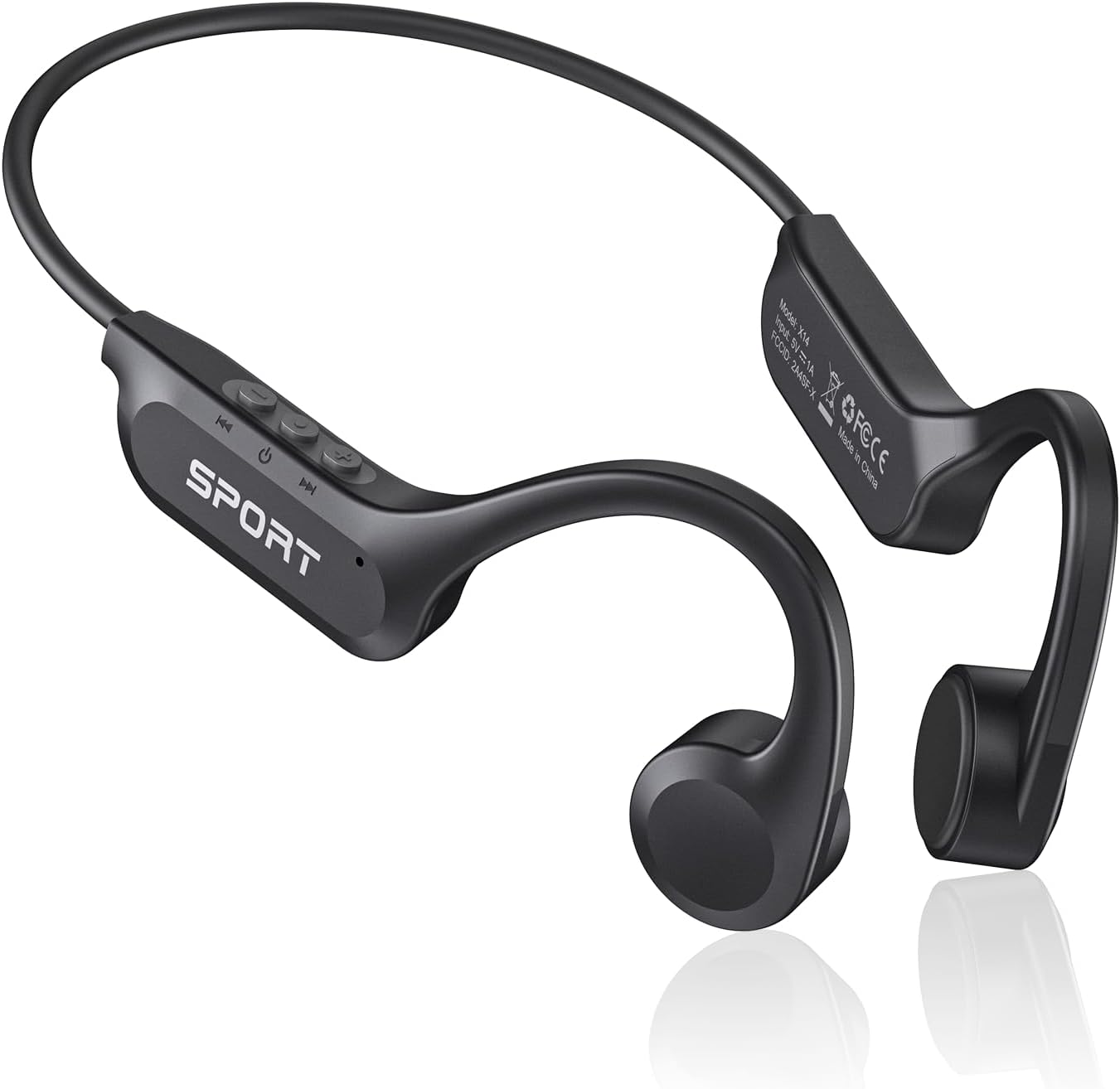 Bone Conduction Headphones Bluetooth 6.0 Open Ear Headphones with Mic, Premium Loud Sound 10Hrs Playtime Bluetooth Headphones, IPX6 Waterproof Sports Headset for Running, Cycling, Walking