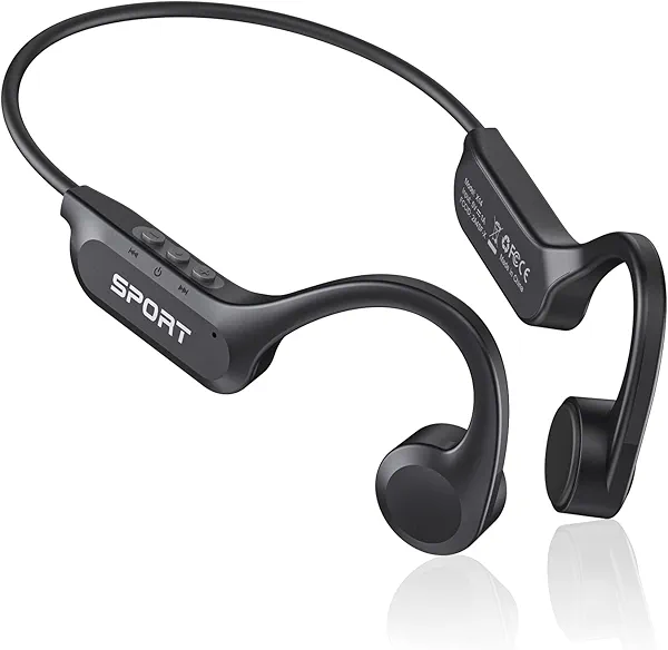 CXK Bone Conduction Headphones Bluetooth 5.4 Open Ear Headphones with Mic, Premium Loud Sound 10Hrs Playtime Bluetooth Headphones, IPX6 Waterproof Sports Headset for Running, Cycling, Walking