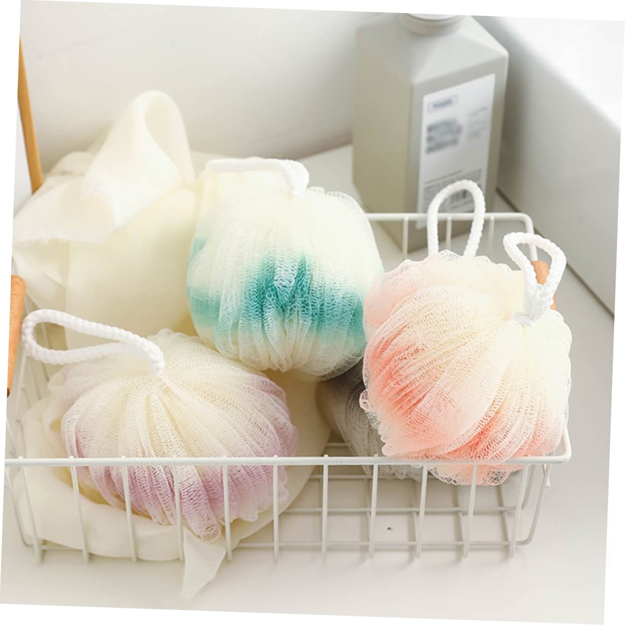 FRCOLOR 8piezas Esponjas De Baño Exfoliantes De Bolas De Estilizadas Para Limpieza y Efectiva Para Familias