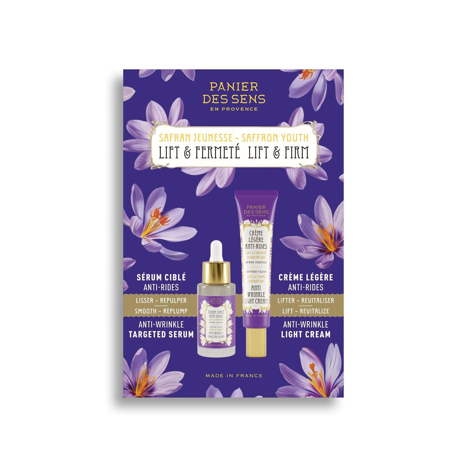 Panier Des Sens - Set Per La Cura Della Pelle - Anti-Invecchiamento Routine Lifting & Rassodamento - Crema Leggera E Siero Contro Le Rughe - Set Per Donne - Crema Idratante Per Viso E Siero Contro Le-image