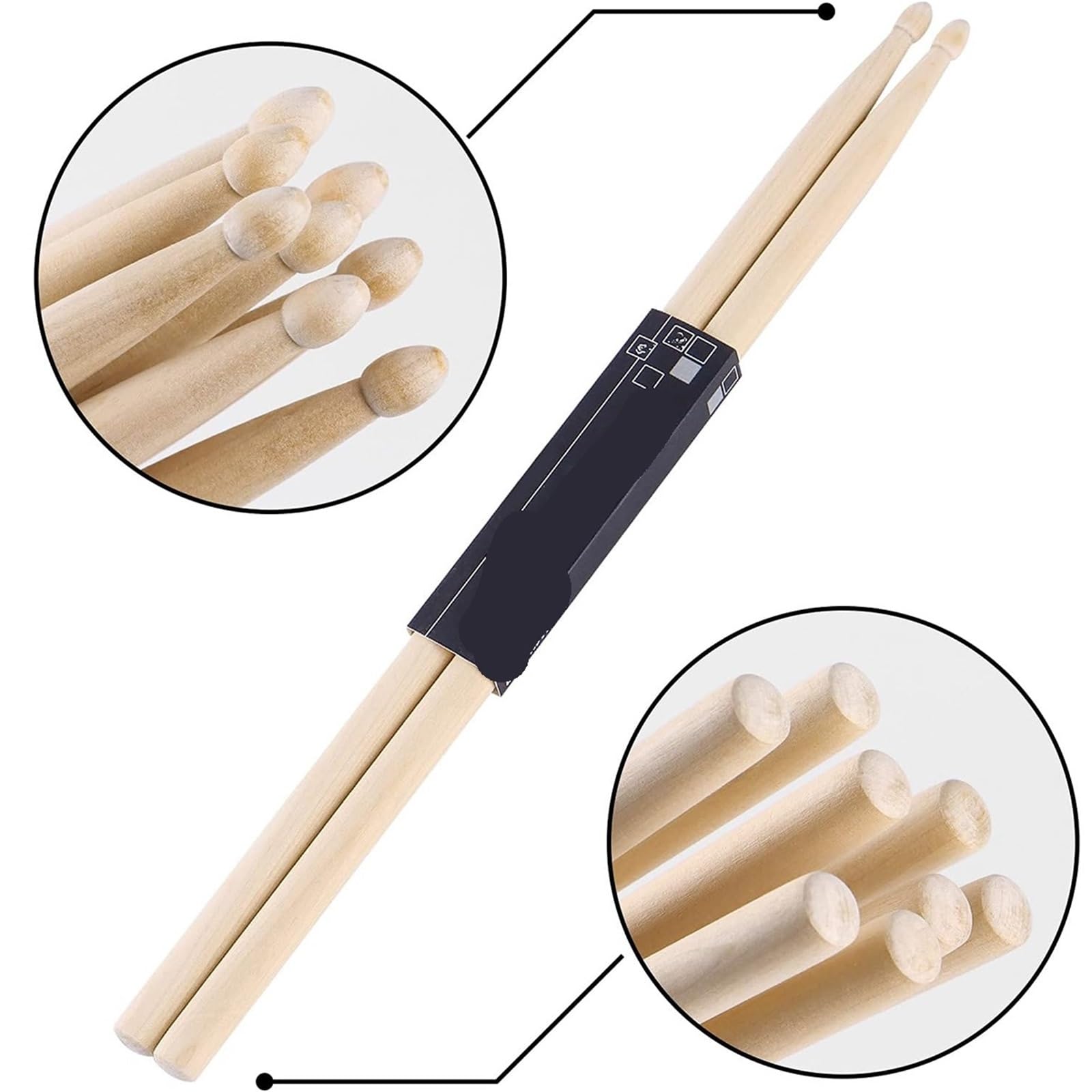 TrommelstöCke 2 Pairs Maple Drumsticks Ideal for All Ages Practice Sticks Elegant Log Color for Jazz and Percu FüR Schlagzeug