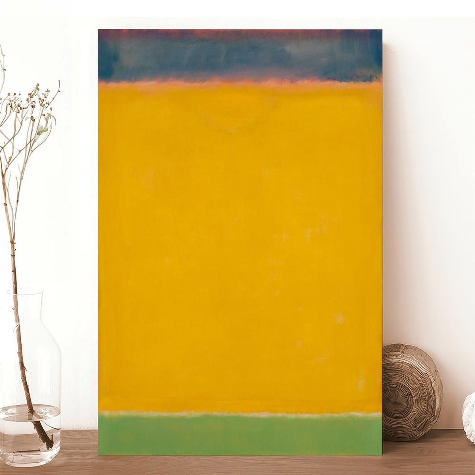 WCYB Mark Rothko Prints plakat bez tytułu (niebieski, żółty, zielony na czerwonym) na płótnie, obraz dekoracyjny, sztuka ścienna do biura, salonu, rama 30,5 x 45,7 cm (dł. x szer.)