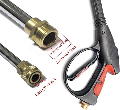Miniatura 4 de Kit de repuesto para pistola de lavado a presión de 8 partes, varilla de manguera de 26.2 ft, 26 pies, 3000 PSI de alta potencia con 5 puntas de