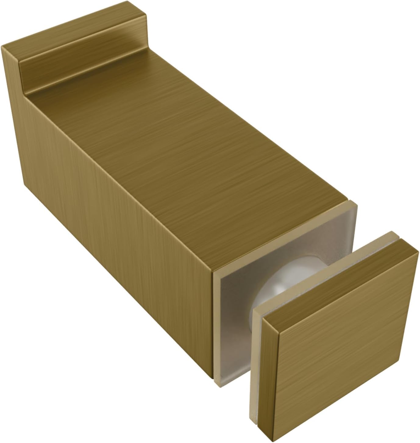 BRIXWELL Square Thru-Glass Towel Robe Hook Polished Brass Finish, 1 13/16" Length, Modern Towel Hook for Bathroom, Glass Towel Hook, Durable Wall Hook for Shower and Bathroom Accessories