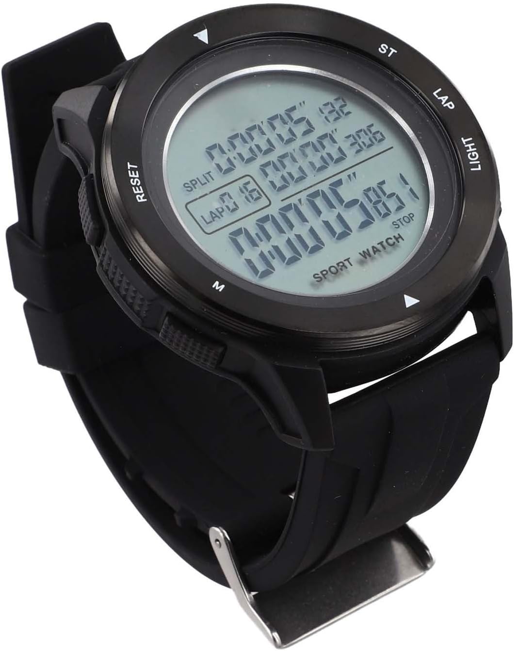 Multi-Function Football Referee Stopwatch Digital Sports Timer Watch with Backlight and Memory for Soccer Match Running Fitness Training Black