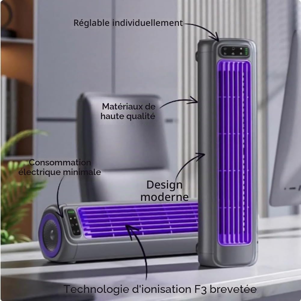 Briza Ac, Brizaac, Festberg Cooling Ace, climatisation murale sans appareil extérieur, ventilateur portable silencieux et économe en énergie, 3 vitesses (1 pièce)