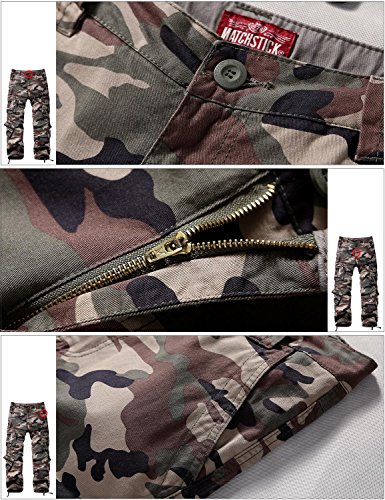 Image of Match Men's Wild Retro Multi-Pockets Utility Casual Cotton Cargo Trousers #3357