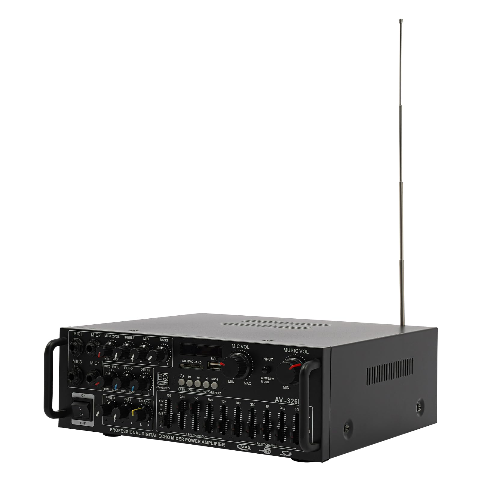Wzmacniacz HiFi, odbiornik stereo, mini wzmacniacz audio Bluetooth, 400 W, 4 kanały, cyfrowy wzmacniacz dźwięku z wyjściem głośników surround, do kina domowego