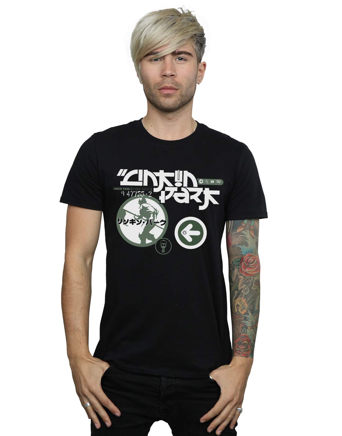 Absolute Cult Men's Black Linkin Park Jpn Soldier T-Shirt XX-Large