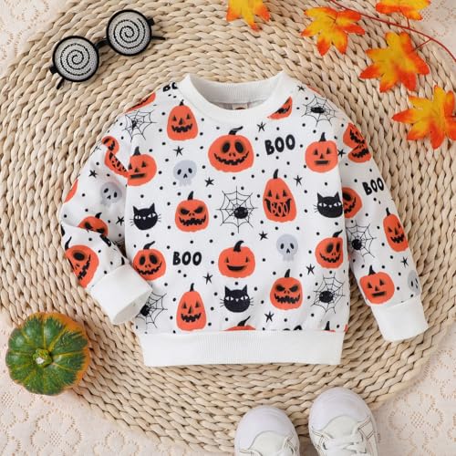 Image of Akyzic Boys Sweatshirts Cotton Long Sleeve Crewneck Pullover Toddler Kids Winter Warm Shirt Sweater Tops 3t-8t