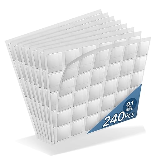 Kuchoow Almohadillas adhesivas de doble cara, sin rieles, 240 unidades, calcomanías de doble cara, lavables, transparentes, extraíbles, cinta de