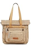 Desigual Schultertasche Umhängetasche Raffia Voyager Backpack Natural beige