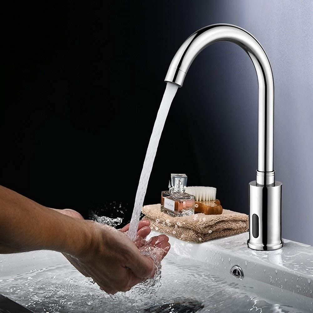 Robinet d'évier intelligent sans contact mitigeur automatique eau chaude et froide en cuivre
