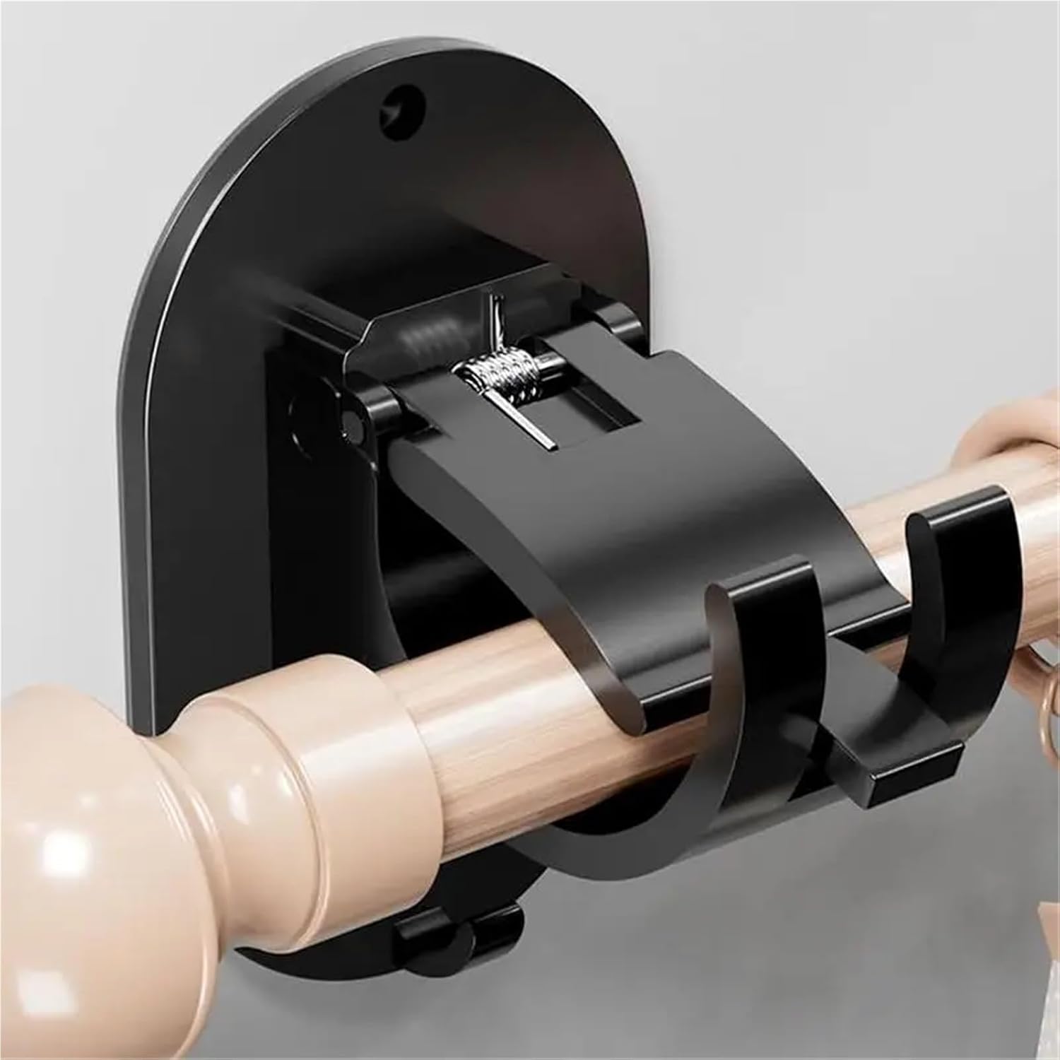 Curtain Rod Bracket 10Pcs No Drill Curtains Rod Brackets Self-Adhesive Holder Hooks for Bathroom,Kitchen,Home(Clear)