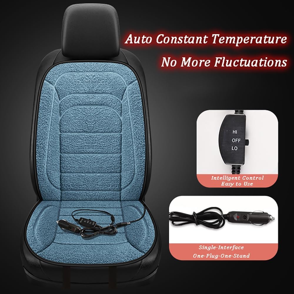 Auto Termico Cuscino Sedile per Kia Sportage 2018-2023 2024 2025 2026, Caldo Comodo Antiscivolo Inverno Coprisedili Auto Accessori,1 Piece Set-Black