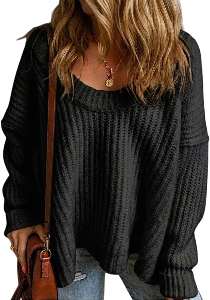 SISKIN Fall Sweater for Women Long Winter Cute Women's Oversized Boatneck Chunky One Shoulder Sweater