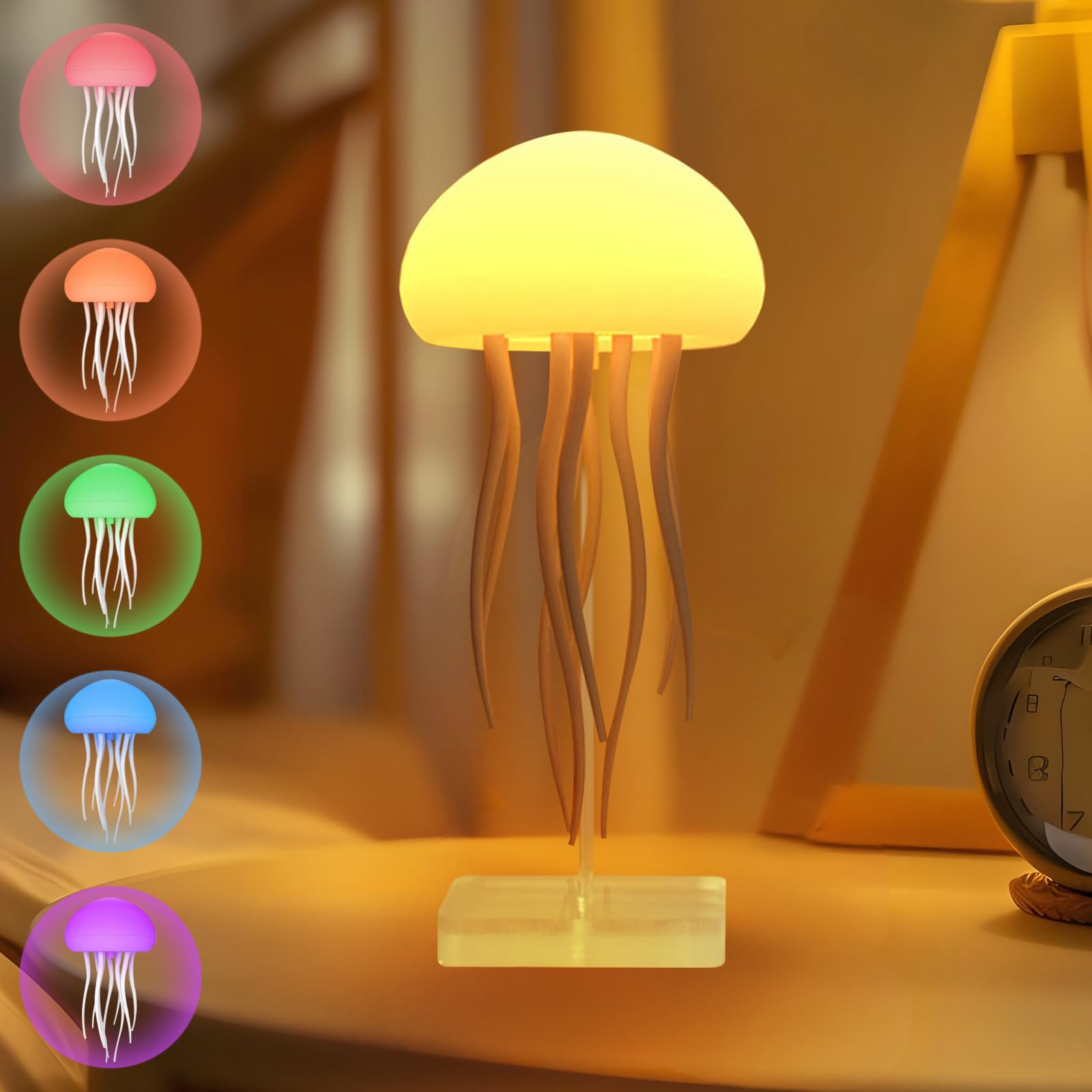 Lampada Medusa Fluttuante LED - Luce Notturna Con Effetto Ondeggiante, Ricaricabile USB-C, Per Camera Bambini - Foto 10
