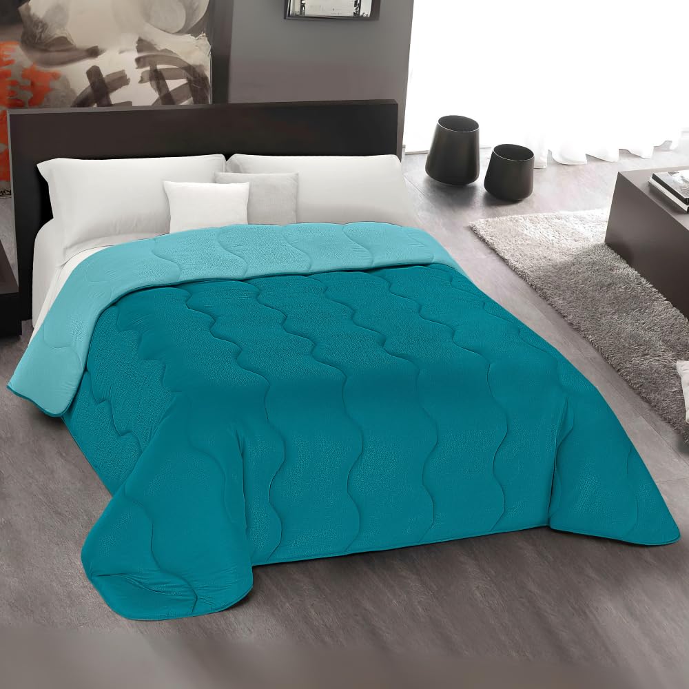 MAXIME MAISON - Piumone Una Piazza e Mezza (300gr/mq) Trapunta Una Piazza e Mezza Invernale, Coperta Calda in Microfibra, Copriletto Moderno per Stagioni Fredde, Design Double Face, Made in Italy