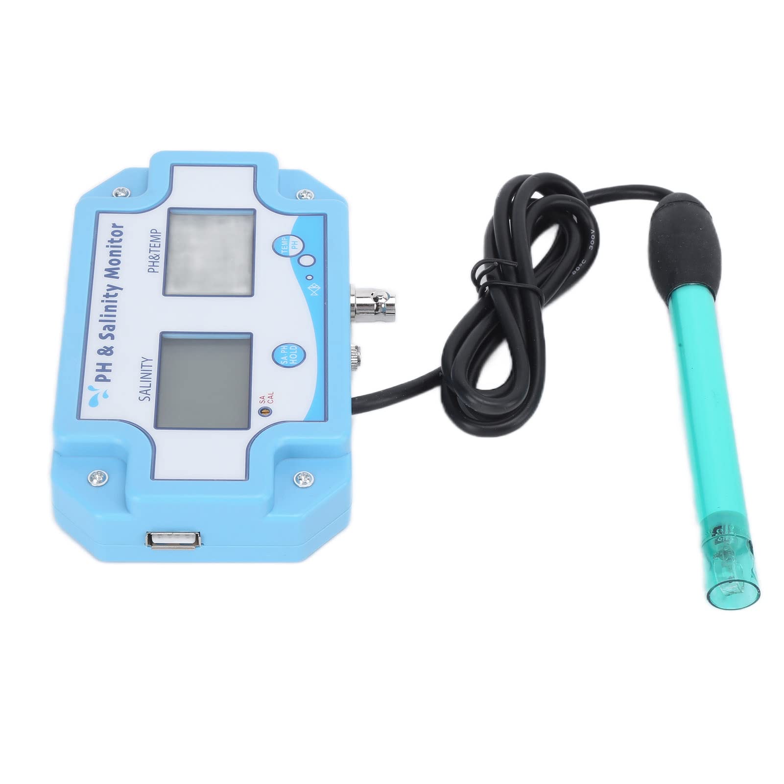 Flexman PH~2987 Misuratore PH Digitale, Misuratore TEMP Salinità PH Online 3 in 1, Analizzatore di Monitoraggio Della Qualità Dell'Acqua per Acquario, Piscina, Laboratorio