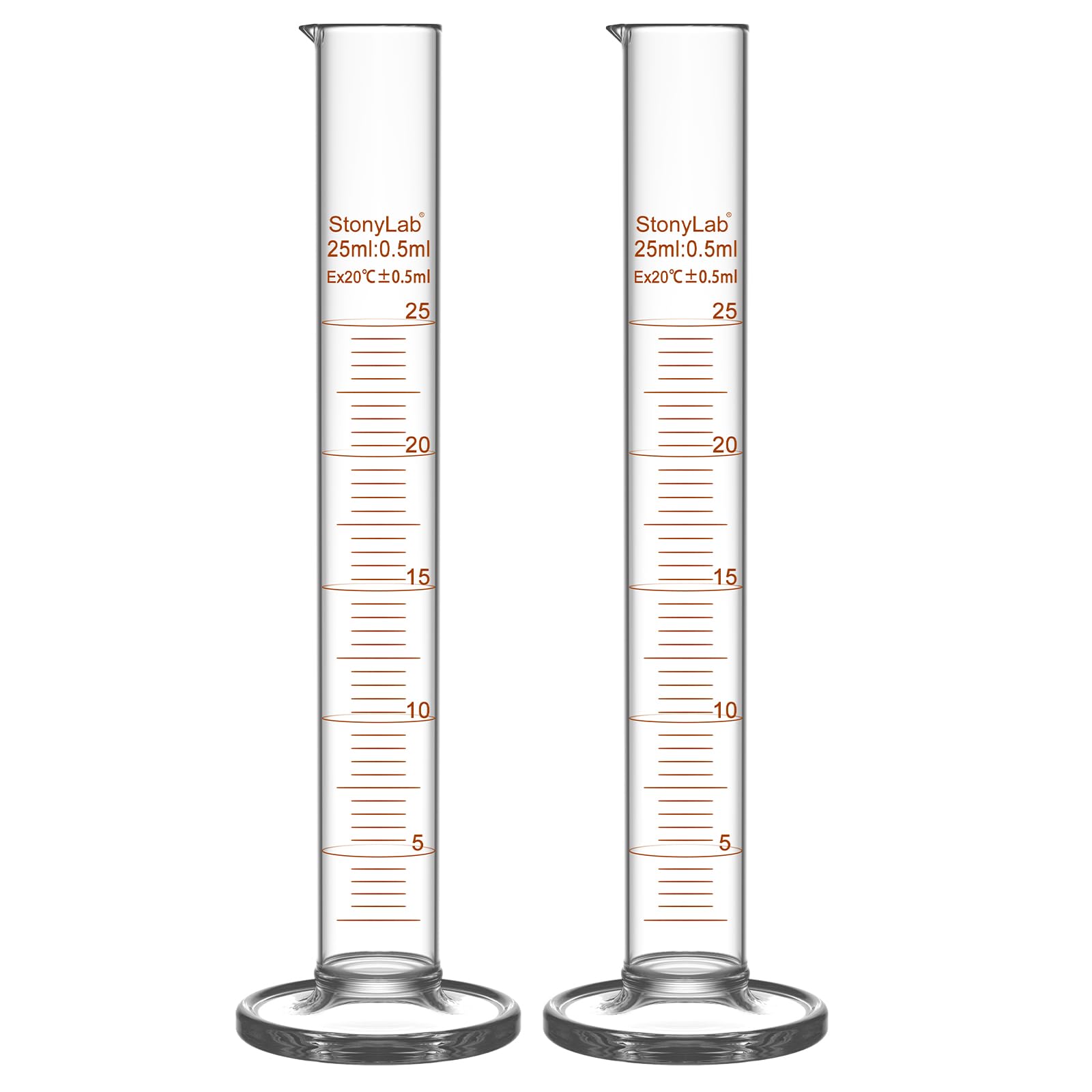StonyLab 2-Pack 250ml Borosilicate Glass Graduated Cylinder Measuring Cylinder — Amazon image 7