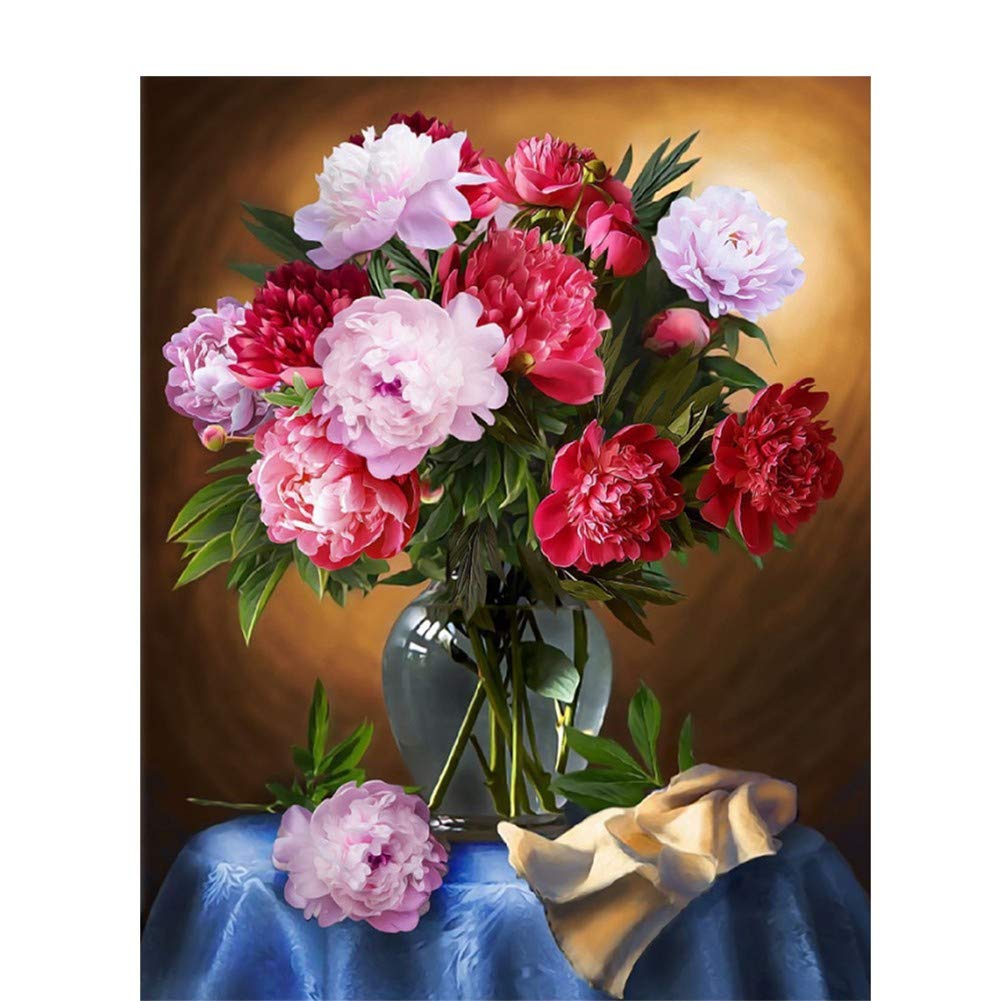 Kit diamant painting complet pivoine pour réduire le stress