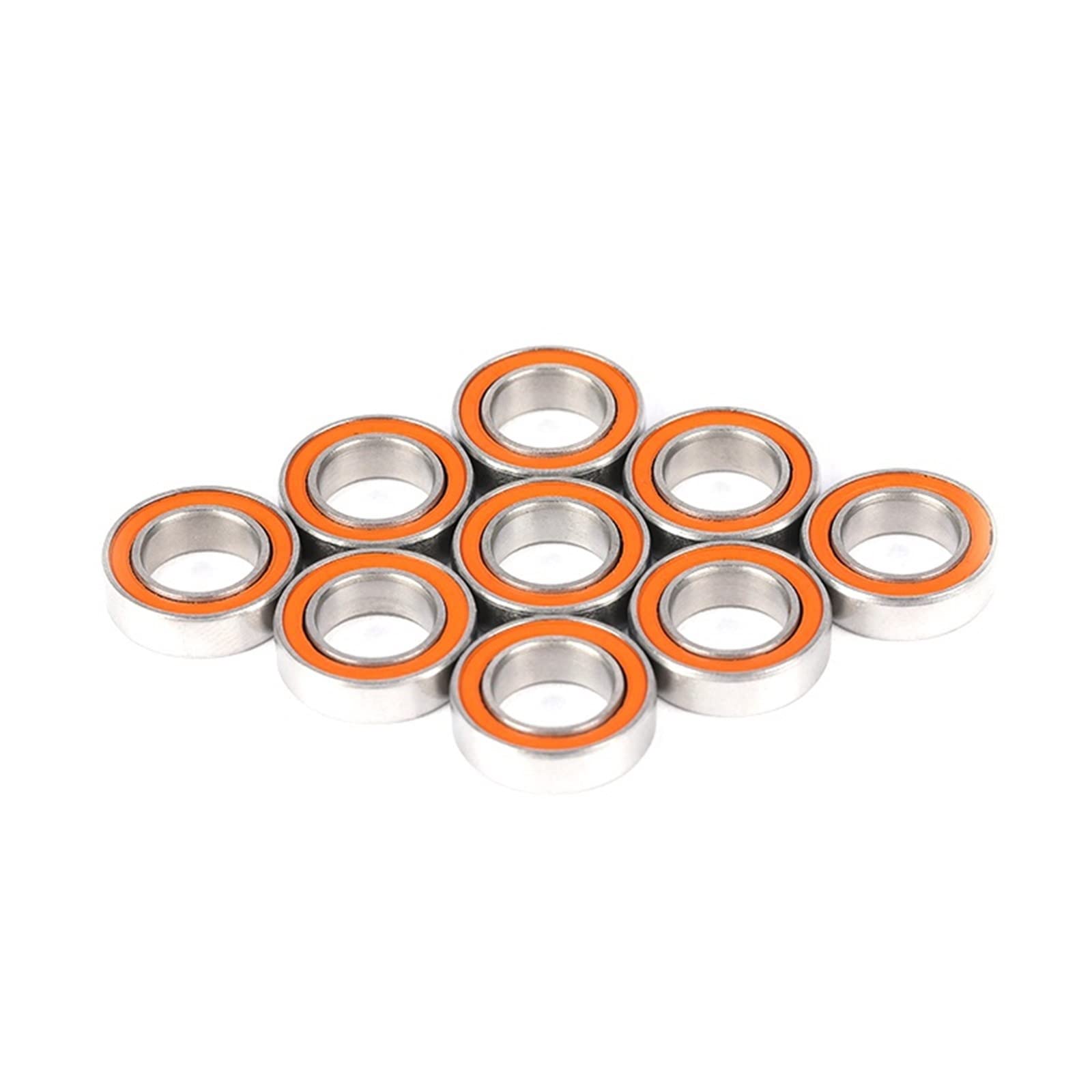 Industrial Bearings 10 Uds 2RS CB ABEC7 8x14x4mm rodamiento de bolas de cerámica híbrido de acero inoxidable sin grasa de giro rápido for Ball Bearing Skate Bearings